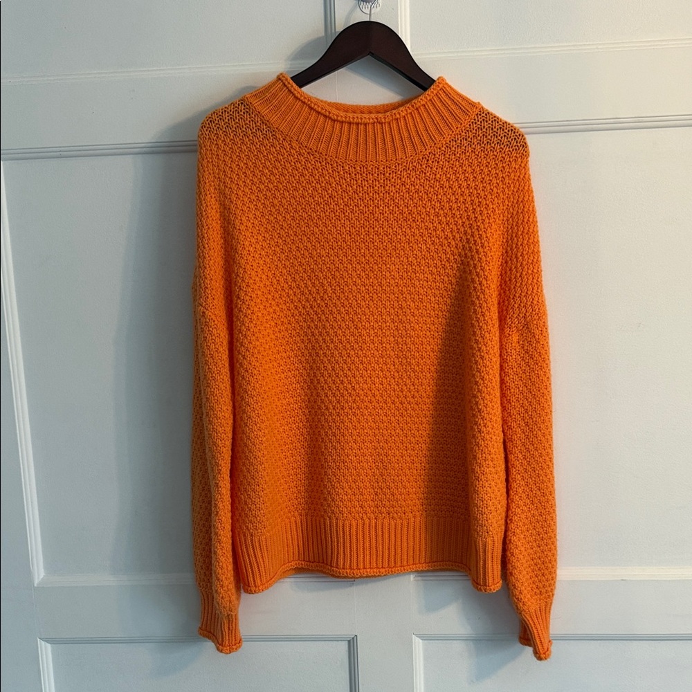 Vibrant Orange Cowl Neck Sweater